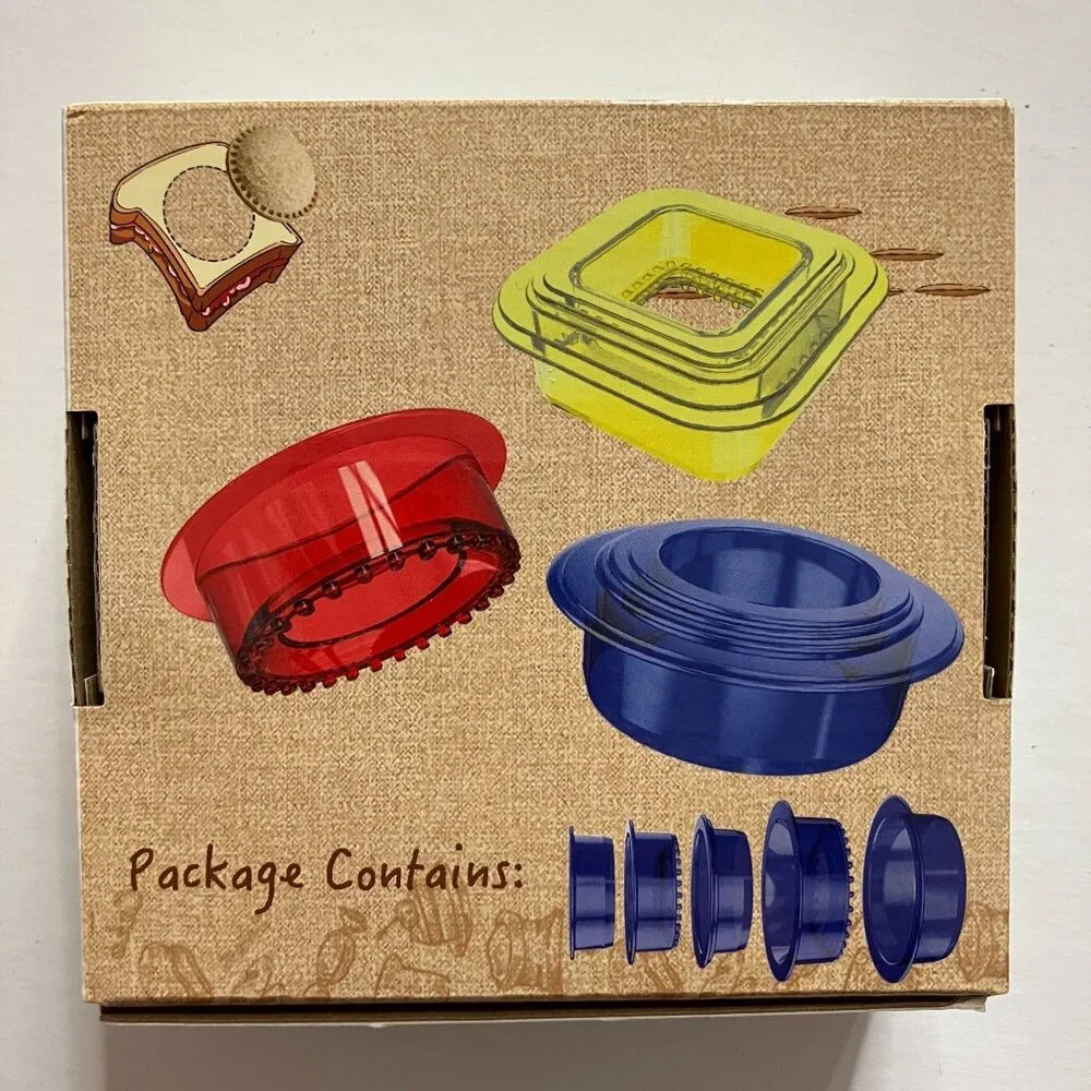 Sandwich Cutter & Sealer Set For Kids School Lunch Red Circle Round New